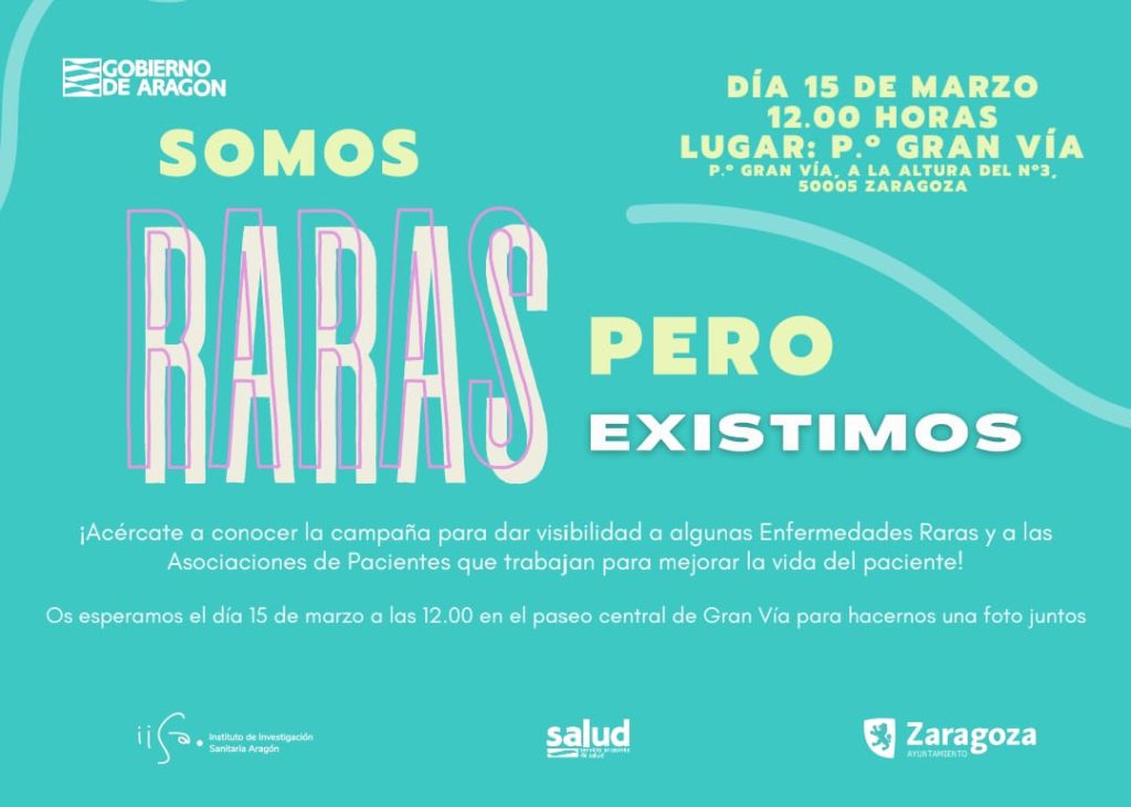 El próximo 15 de marzo a las 12 horas ALDA y la Distonia formarán parte de los paneles informativos sobre enfermedades minoritarias situados en Gran Vía de Zaragoza. Acompáñanos a la inaguración y a dejar huella gráfica del momento. Vamos a darle la mayor visibilidad a la misma. VEN CON NOSOTROS gota a gota vamos haciendo el rio.